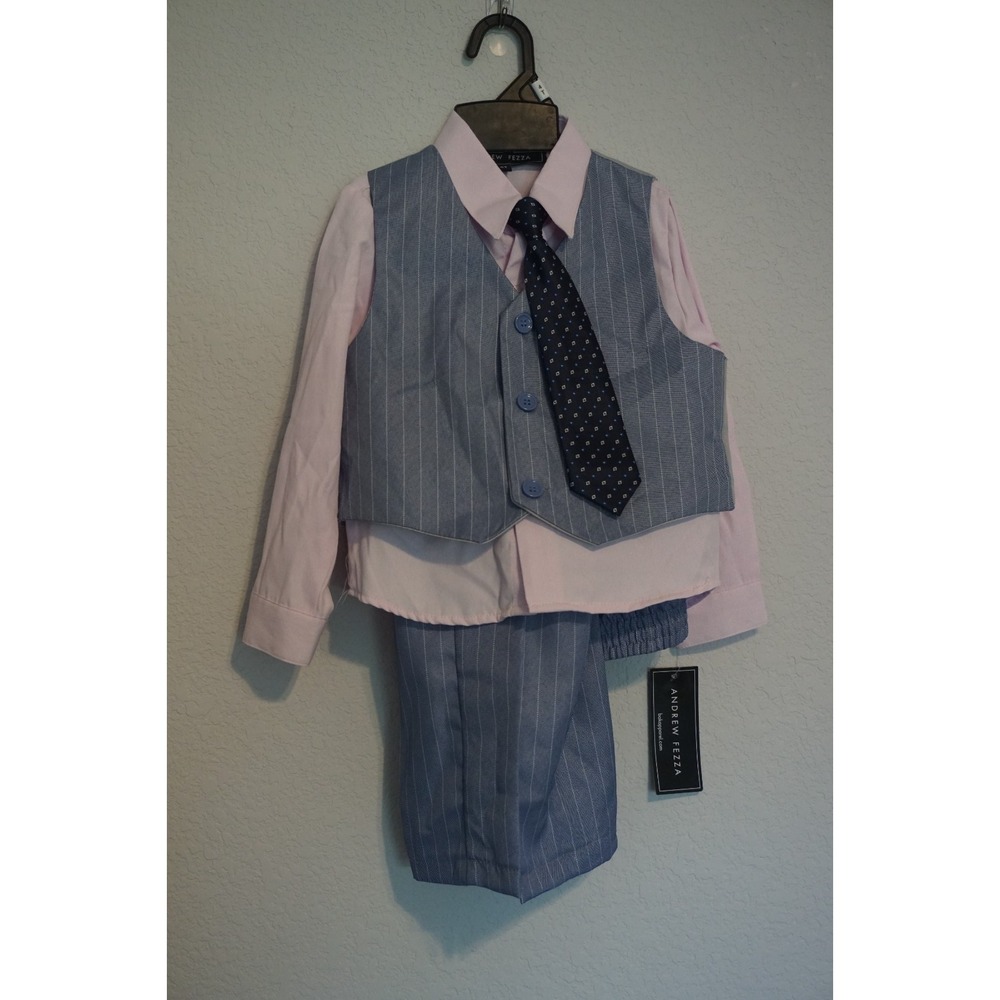 Andrew Fezza Boy's 4 Piece Suit Set with tie, Size 4T
